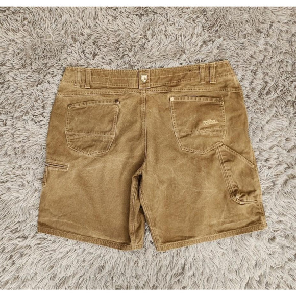 Kuhl Shorts Mens 42 Tan Brown Rugged Canvas Workwear Utility Vintage The Law - Picture 2 of 14